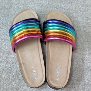 Kidpik Girls Rainbow Slide Sandals